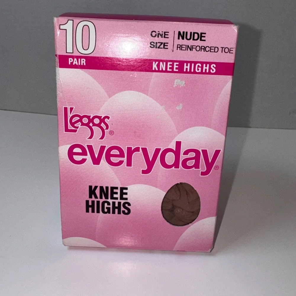 L'eggs Everyday Knee Highs Women One Size Nude 10 Pair Reinforced Toe Sheer